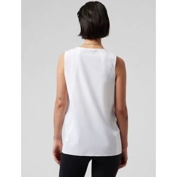 ATHLETA ZEPHYR REFIND TRAVEL WORK EVERYDAY WEAR VERSATILE LINEN LIKE TANK LARGE - Picture 3 of 6